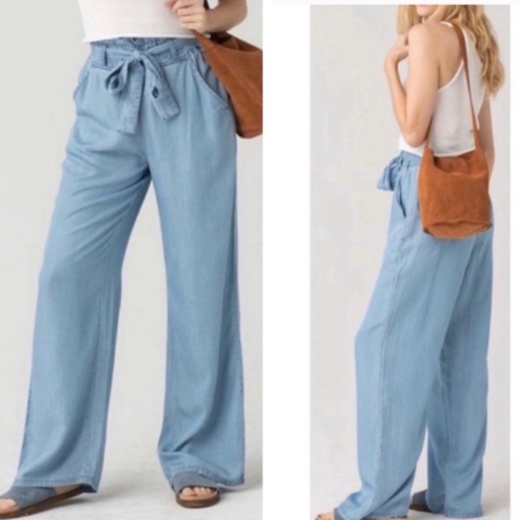 NWT Thread & Supply Gray Paper Bag Maria Pants Elastic Waist Size S - Picture 9 of 9